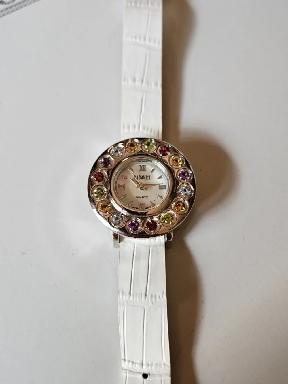 Badavici Designs Women's Watch White MoP Gemstone Bezel Japan movement
